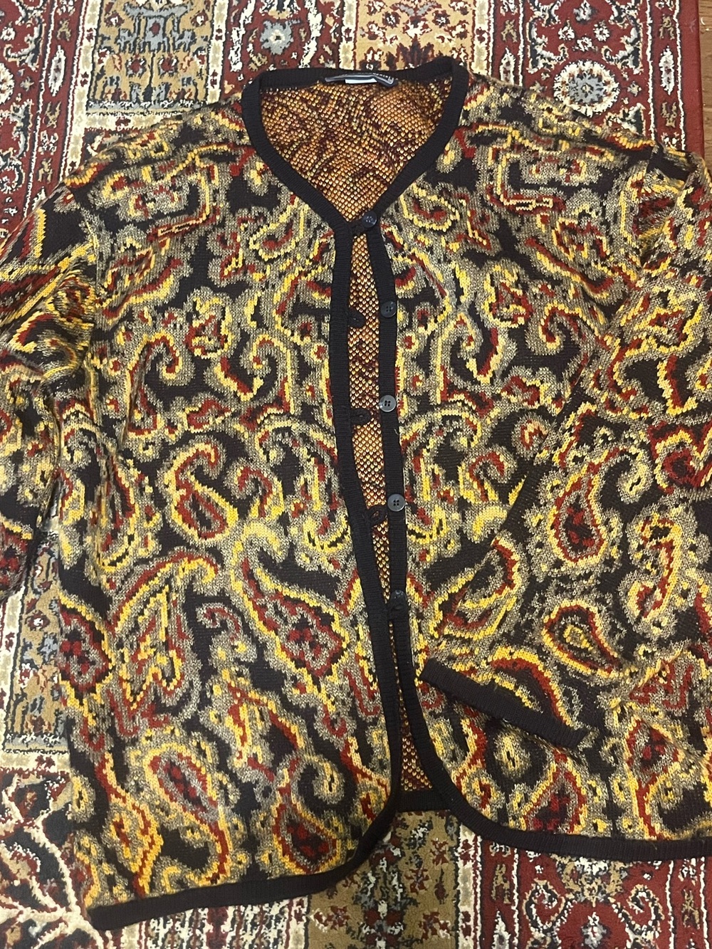 vintage paisley print cardigan